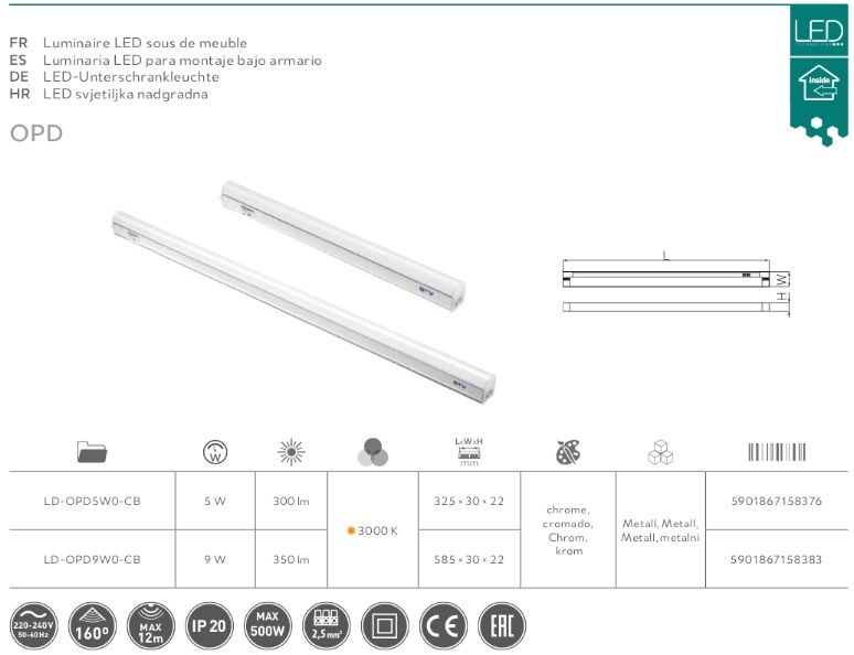 LD-OPD5W0-CB-LED-Svjetiljka-za-ormare-OPDLED-5W-3000K-300lm-325mm-nizajuća