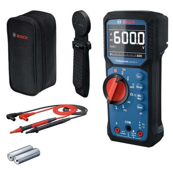BOSCH GDM 600-15 Digitalni multimetar CAT III 600V  IP65 LCD True RMS + MH1 magnetni držač