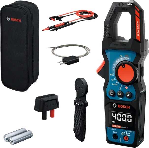 BOSCH EXPERT EXMC600-17 Digitalna strujna kliješta CAT III/IV 300/600V IP54 LCD True RMS Temp MH1