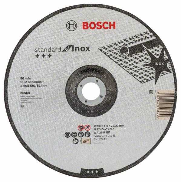 BOSCH Rezna ploča Standard za inox 230x1.9x22.33mm koljenasta