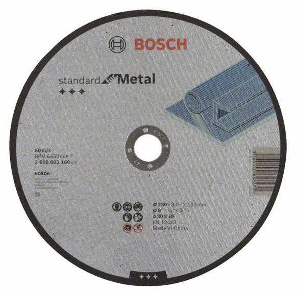 BOSCH Rezna ploča Standard za metal 230x3.0x22.33mm ravna
