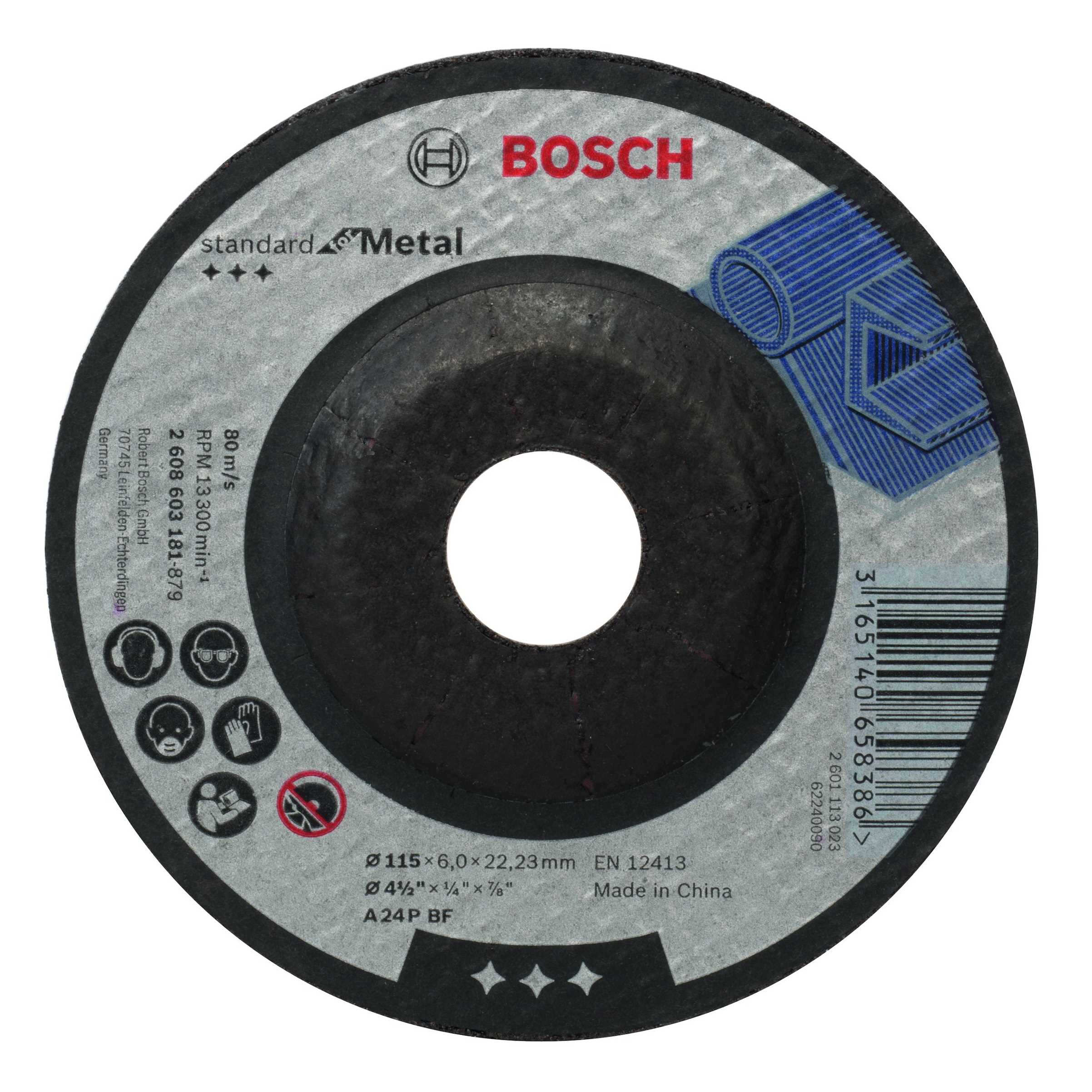 BOSCH Brusna ploča Standard za metal 115x6.0x22.33mm koljenasta