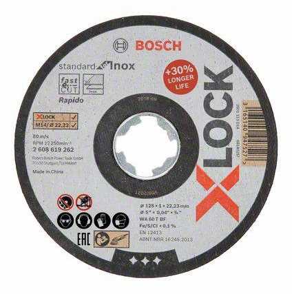 BOSCH X-LOCK Rezna ploča Standard za inox 125x1.0x22.33mm ravna