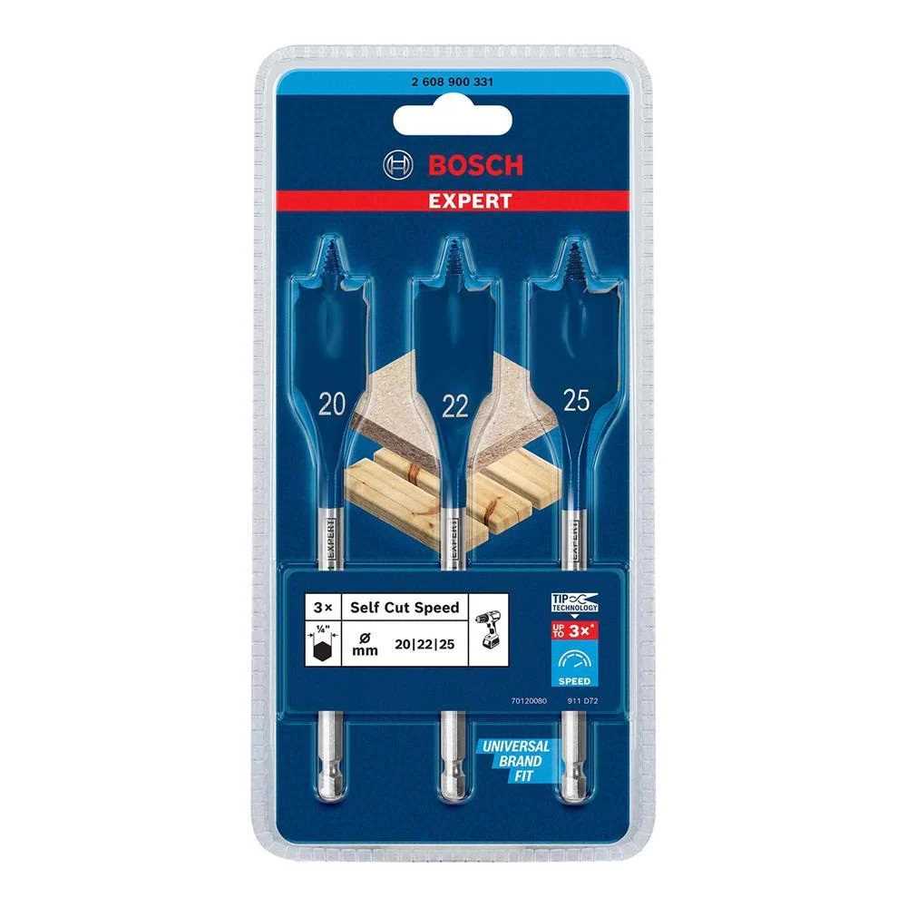 BOSCH Set pljosnatih burgija za glodanje 3kom 20/22/25mm Self Cut Speed