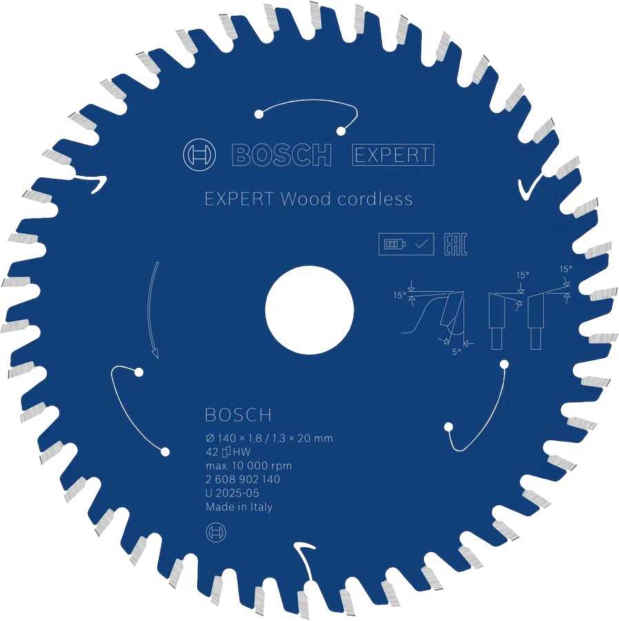 BOSCH List kružne pile Expert for Wood Cordless 140x1.8/1.3x20mm 42 zuba