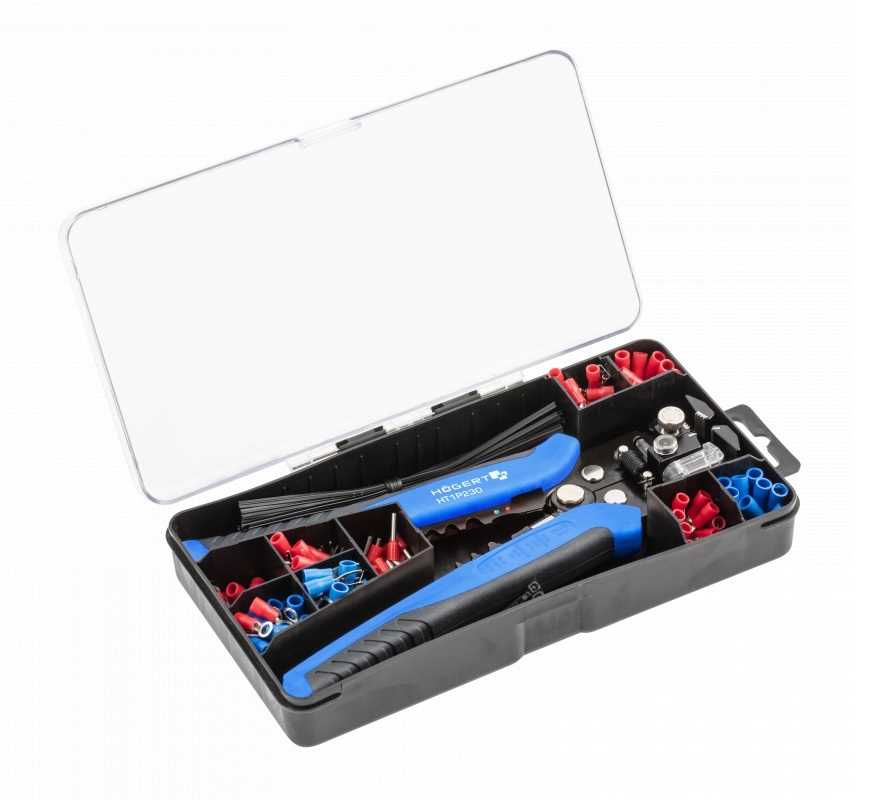 HT1P230 Kliješta za automatsko skidanje izolacije 0.5-6 mm2 sa setom stopica 200kom u kutiji