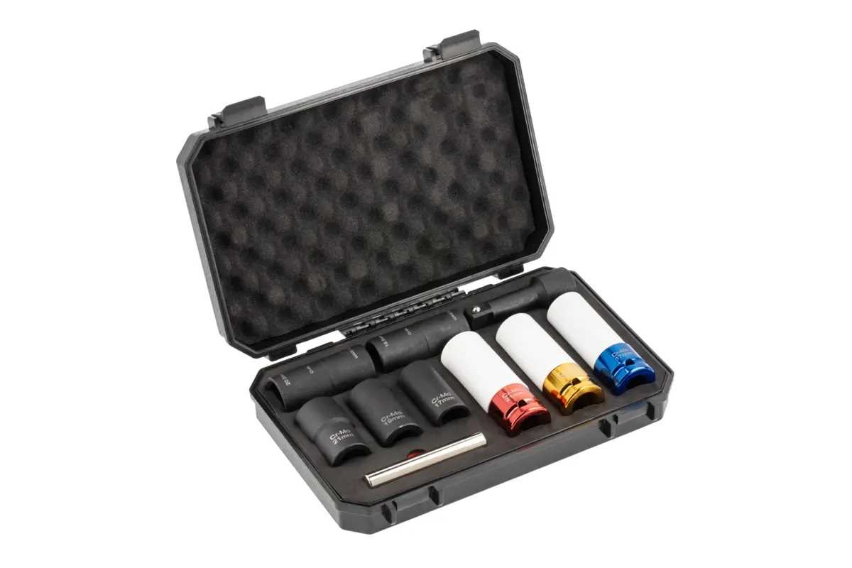 HT4R108 Set udarnih dubokih gedora 17 19 i 21mm i oprema 10kom 1/2col